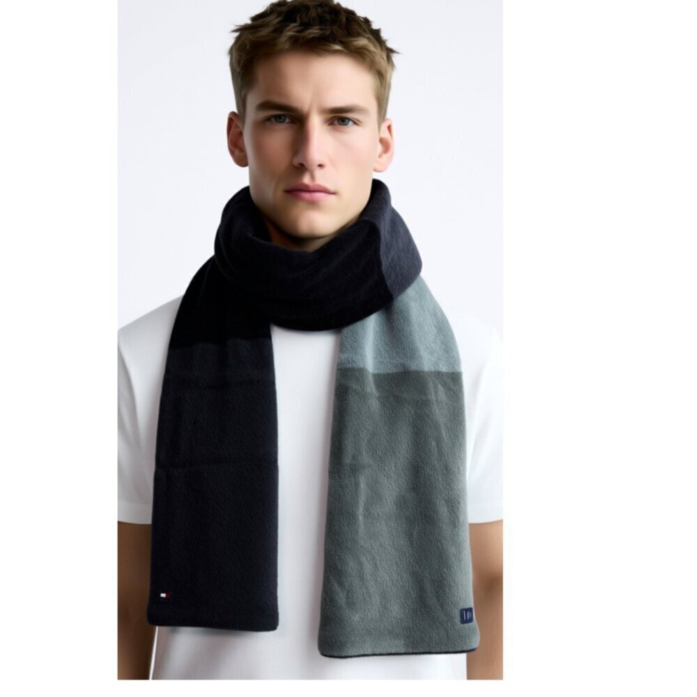 Tommy Hilfiger Mens scarf 11.5x72 Embroidered logo (C38)